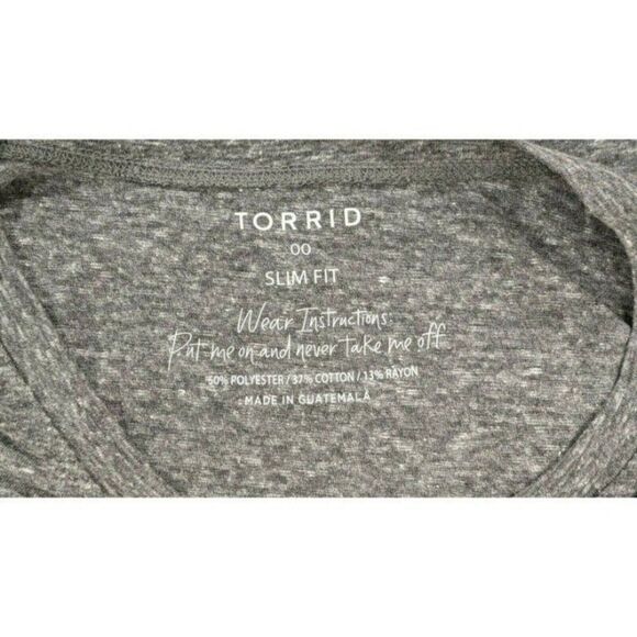 Torrid Womens Size 00 Gray Red Wine And Brews Slim Fit Crewneck Short Sleeve Tee - Picture 6 of 9
